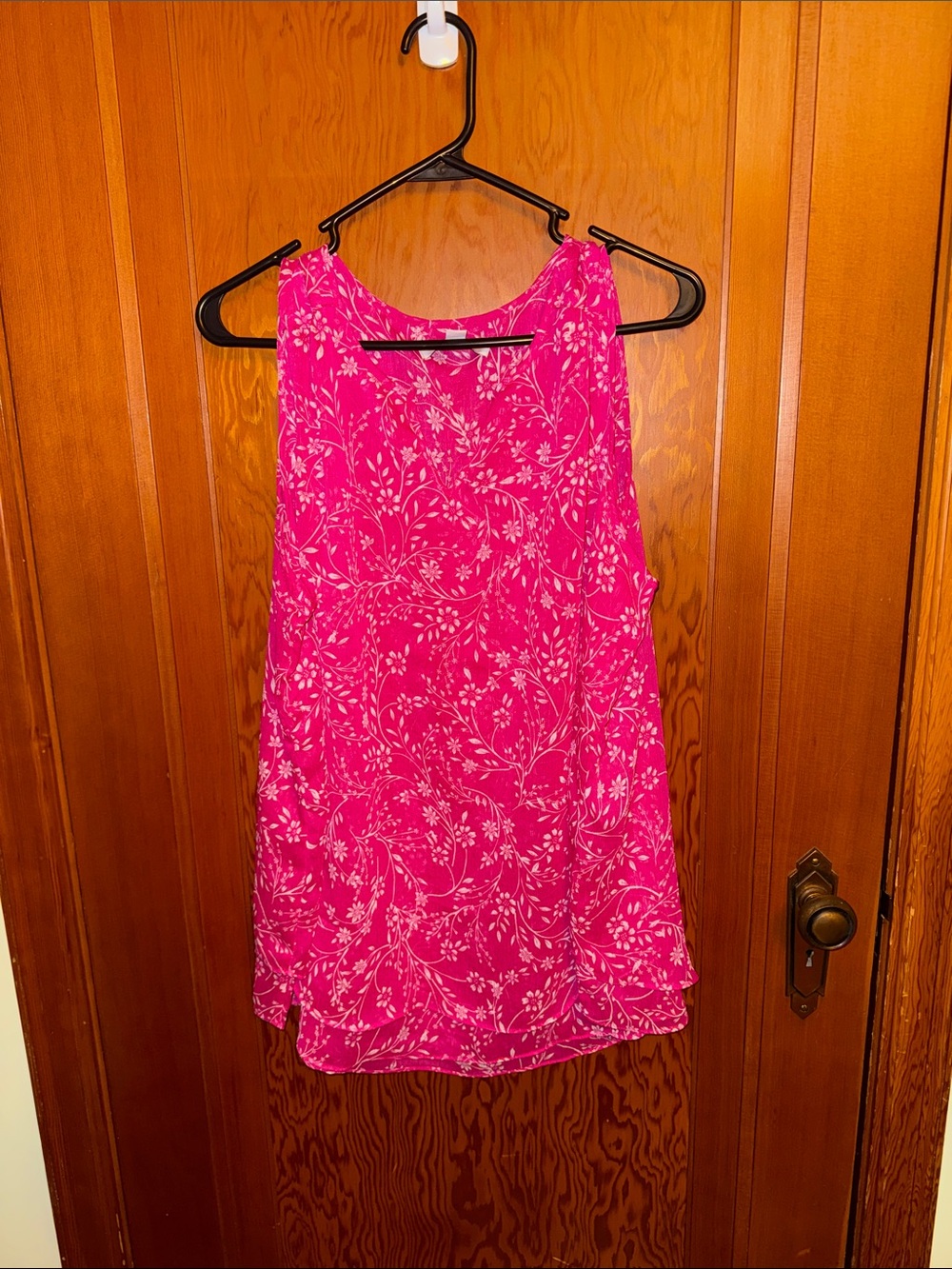 Women's Fuchsia Floral Sleeveless Camisole Tank